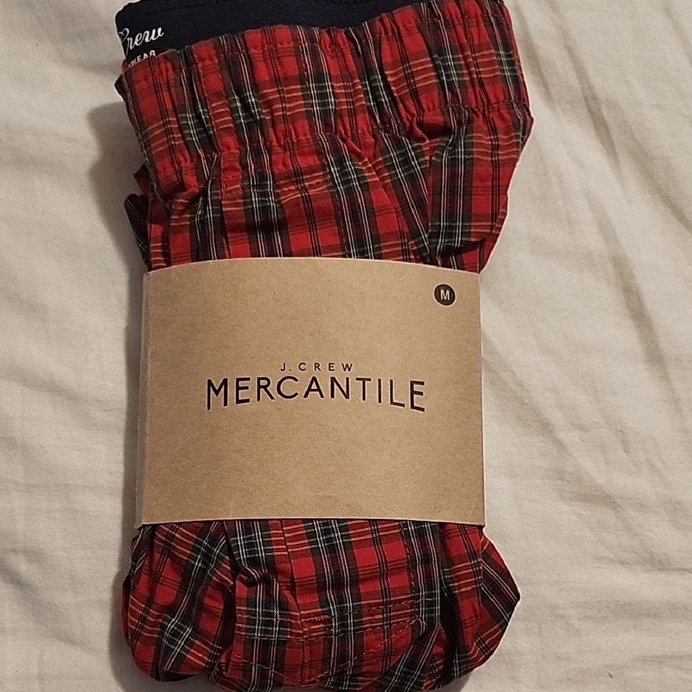 J. Crew Mercantile Red and Black Plaid Boxers